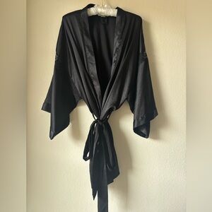 Victoria's Secret Black Lace Accent Robe